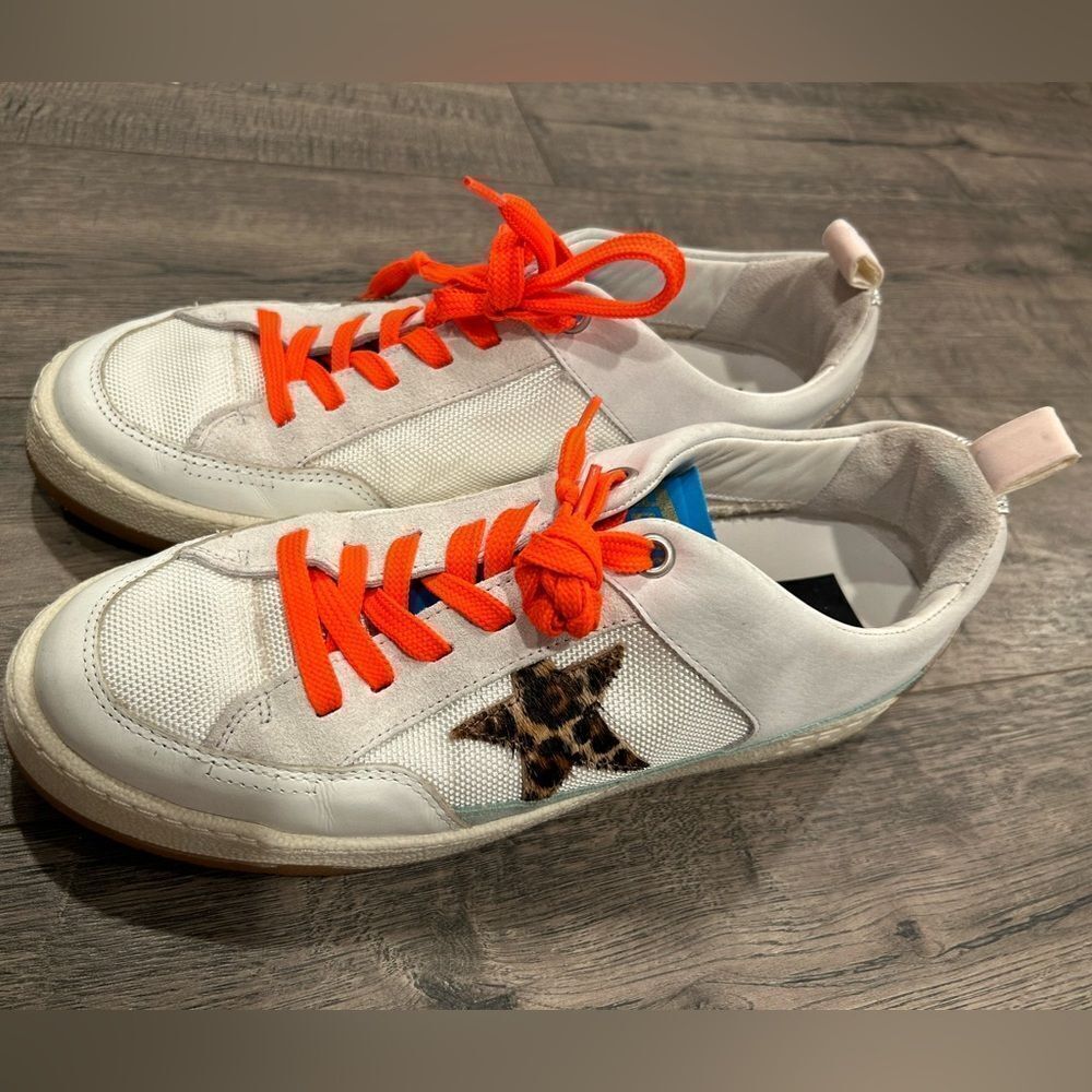 Golden Goose sneakers ball star leather in orange lace - Picture 6 of 14